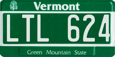 VT license plate LTL624