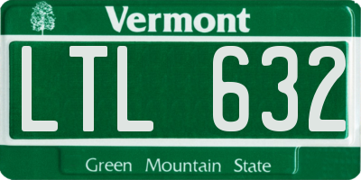 VT license plate LTL632