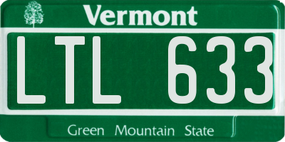 VT license plate LTL633