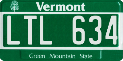 VT license plate LTL634