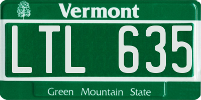 VT license plate LTL635
