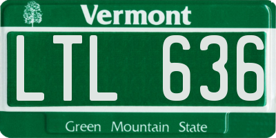 VT license plate LTL636