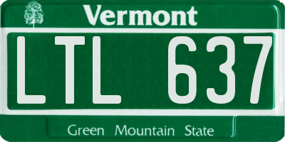 VT license plate LTL637
