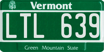 VT license plate LTL639