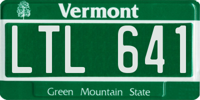 VT license plate LTL641