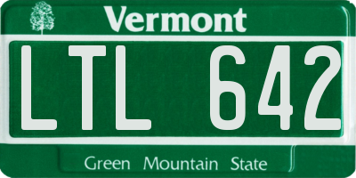 VT license plate LTL642