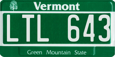 VT license plate LTL643