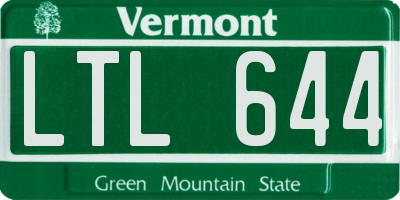 VT license plate LTL644