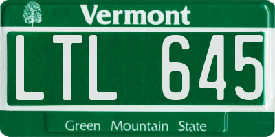 VT license plate LTL645