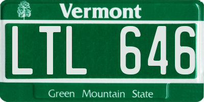 VT license plate LTL646