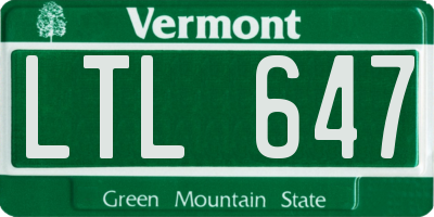 VT license plate LTL647