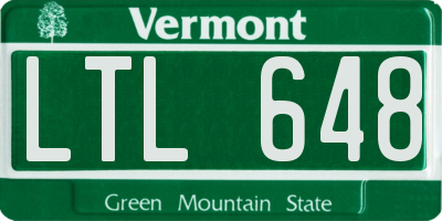 VT license plate LTL648
