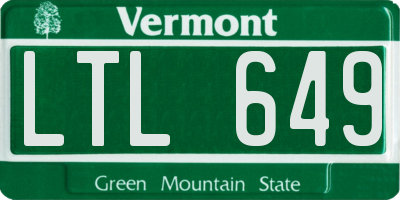 VT license plate LTL649