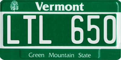 VT license plate LTL650