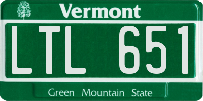 VT license plate LTL651