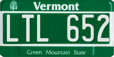 VT license plate LTL652
