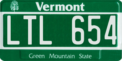 VT license plate LTL654