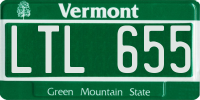 VT license plate LTL655