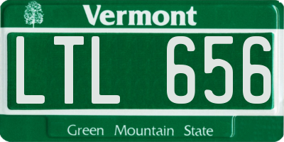 VT license plate LTL656