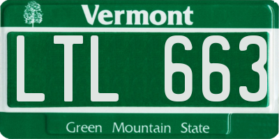 VT license plate LTL663