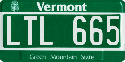 VT license plate LTL665