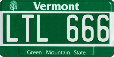 VT license plate LTL666