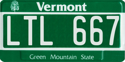 VT license plate LTL667