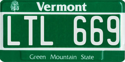 VT license plate LTL669