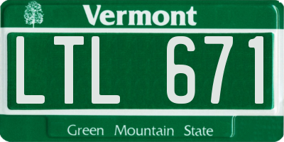 VT license plate LTL671