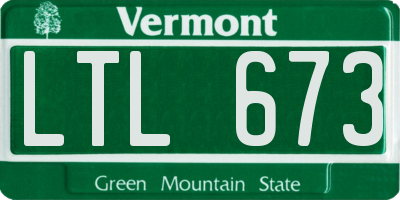 VT license plate LTL673