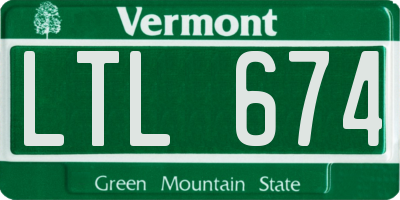 VT license plate LTL674