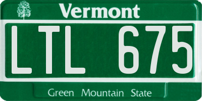 VT license plate LTL675