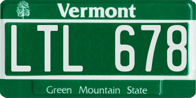 VT license plate LTL678