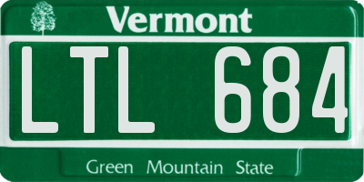 VT license plate LTL684