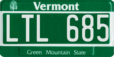 VT license plate LTL685