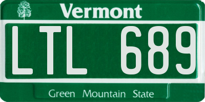 VT license plate LTL689