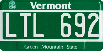 VT license plate LTL692