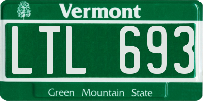 VT license plate LTL693