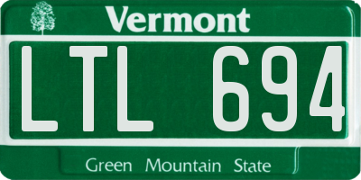 VT license plate LTL694