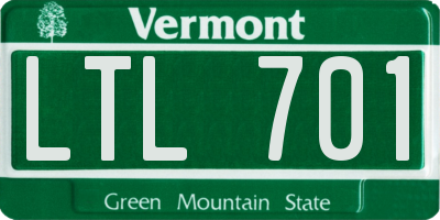 VT license plate LTL701