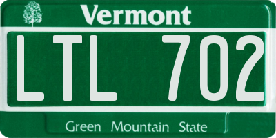 VT license plate LTL702