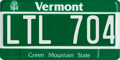 VT license plate LTL704