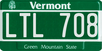 VT license plate LTL708