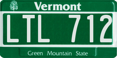 VT license plate LTL712