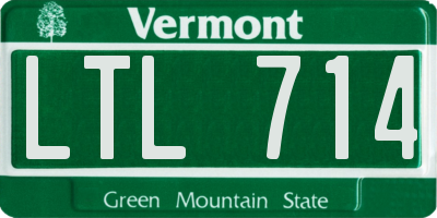 VT license plate LTL714