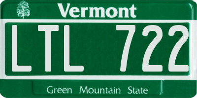 VT license plate LTL722