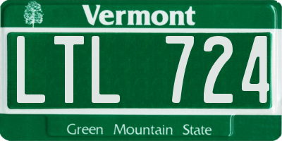 VT license plate LTL724