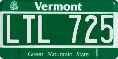 VT license plate LTL725