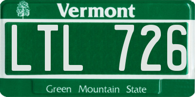 VT license plate LTL726