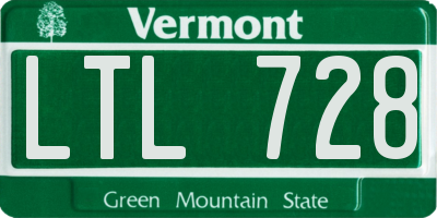 VT license plate LTL728